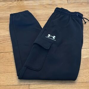 NWT Under Armour- Black cargo sweatpants. Youth Large.
